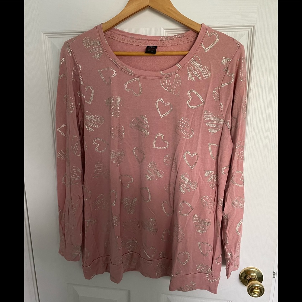 Pink shirt with hearts